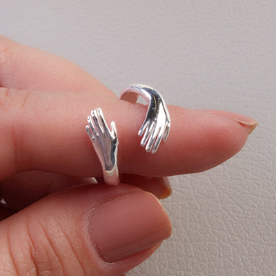 Anel de Prata Abraço - 65177