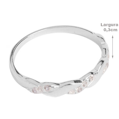 Anel de Prata com Zircônia - 65178