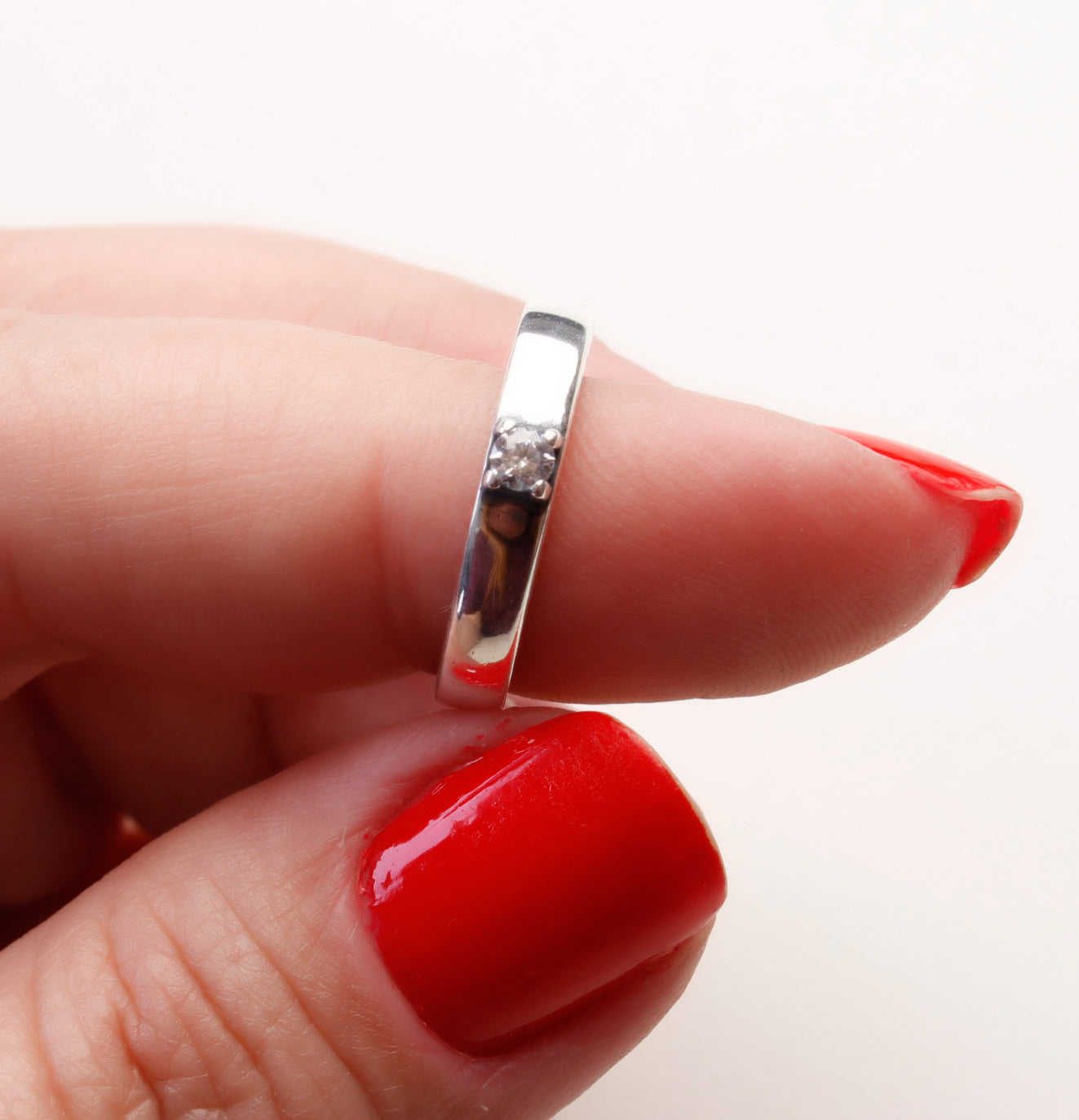 Anel de Prata Solitário - 65179