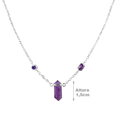 Gargantilha de Prata com Pedras - 65234