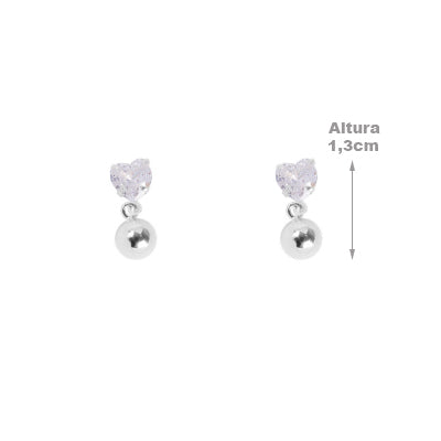 Brinco de Prata com Zircônia - 65309