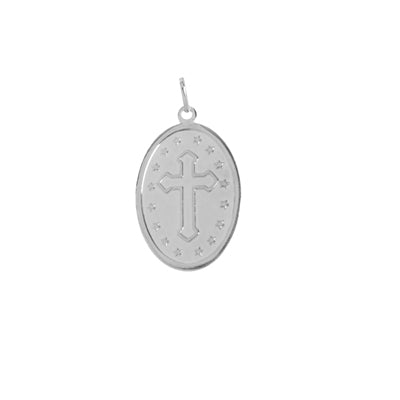 Pingente de Prata Sagrado Coração de Jesus - 65356