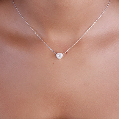 Pingente de Prata Coração com Zircônia - 65376