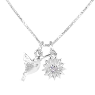 Gargantilha de Prata com Beija-Flor - 65394