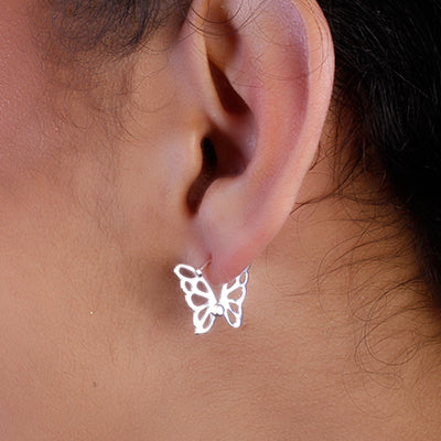 Argola de Prata com Borboleta - 65404