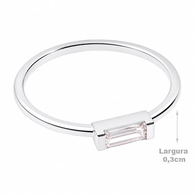 Anel de Prata com Zircônia - 65410
