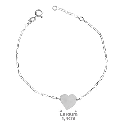 Pulseira de Prata Coração - 65474