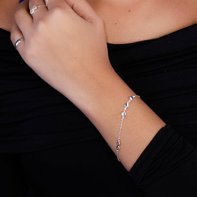 Pulseira de Prata com Pingentes - 65477