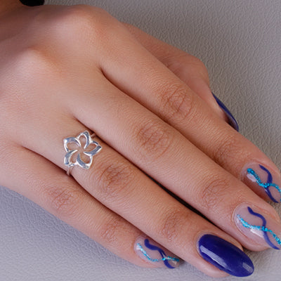 Anel de Prata Flor - 65496