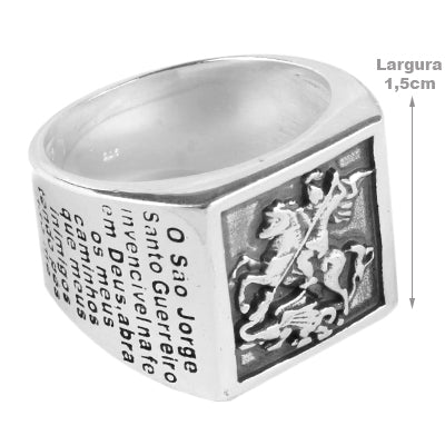 Anel de Prata São Jorge - 65497