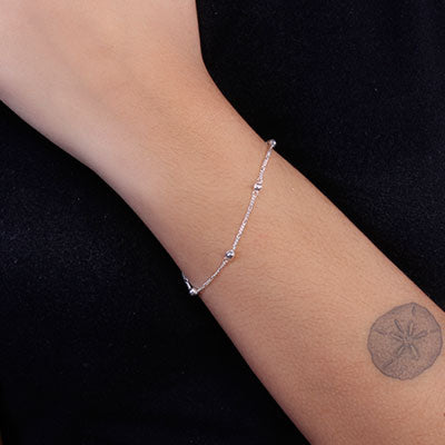 Pulseira de Prata Bola - 65558