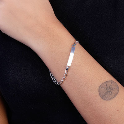 Pulseira de Prata com Placa - 65559