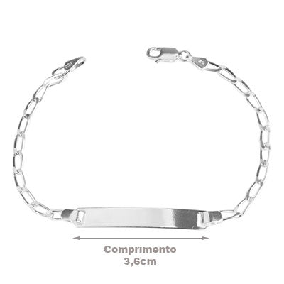 Pulseira de Prata com Placa - 65560