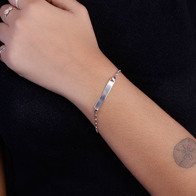 Pulseira de Prata com Placa - 65560