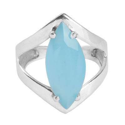 Anel de Prata com Calcedônia - 65579
