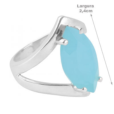 Anel de Prata com Calcedônia - 65579