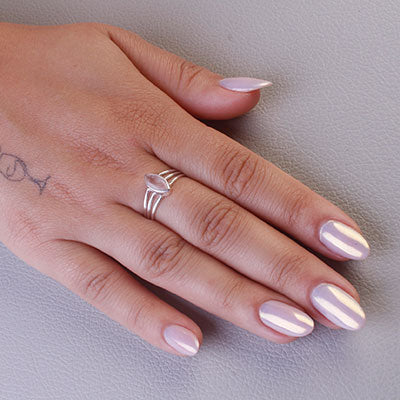 Anel de Prata com Quartzo Rosa - 65584