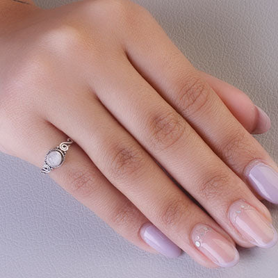 Anel de Prata com Pedra da Lua - 65585