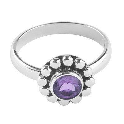 Anel de Prata com Ametista - 65586