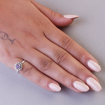 Anel de Prata com Ametista - 65586