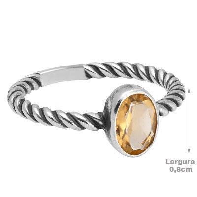 Anel de Prata com Citrino - 65588
