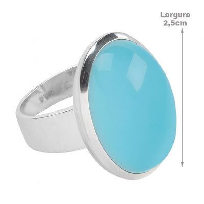Anel de Prata com Calcedônia - 65590