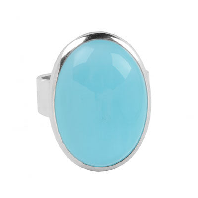 Anel de Prata com Calcedônia - 65590