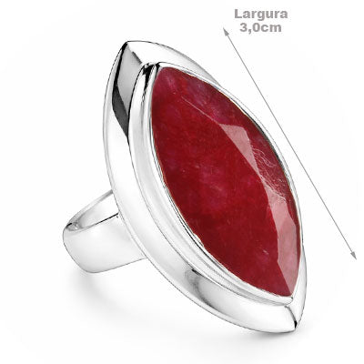 Anel de Prata com Rubi - 65595