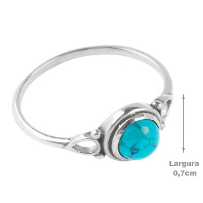 Anel de Prata com Turquesa - 65598