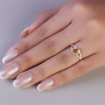 Anel de Prata com Citrino - 65601