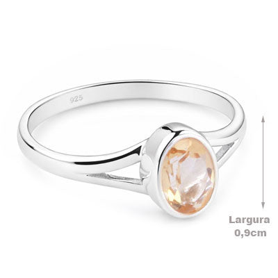 Anel de Prata com Citrino - 65601