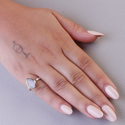 Anel de Prata com Pedra da Lua - 65606