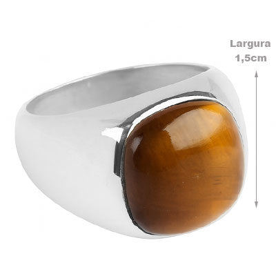 Anel de Prata com Olho de Tigre - 65610