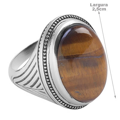 Anel de Prata com Olho de Tigre - 65613