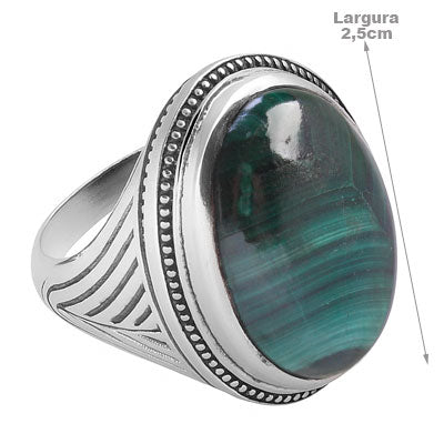 Anel de Prata com Malaquita - 65614
