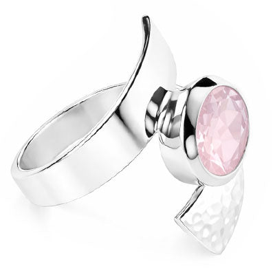 Anel de Prata com Quartzo Rosa - 65615