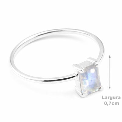 Anel de Prata com Pedra da Lua - 65620