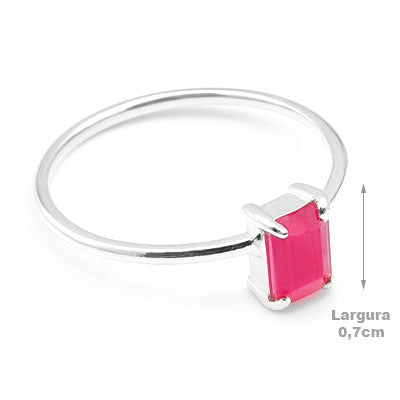 Anel de Prata com Rubi - 65621