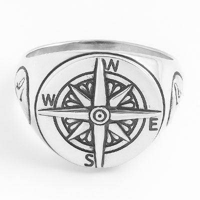 Anel de Prata Bússola - 65623