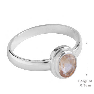 Anel de Prata com Citrino - 65629