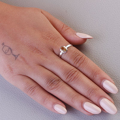 Anel de Prata com Citrino - 65629