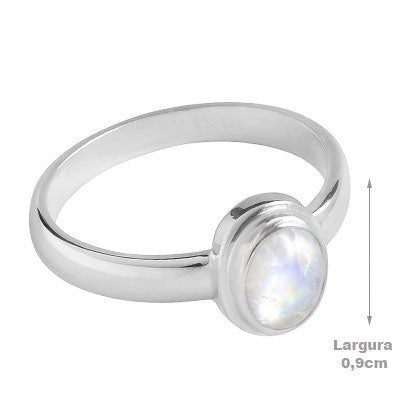 Anel de Prata com Pedra da Lua - 65630