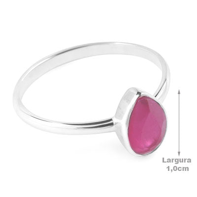 Anel de Prata com Rubi - 65635