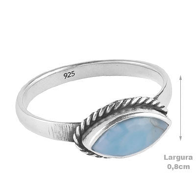 Anel de Prata com Larimar - 65639