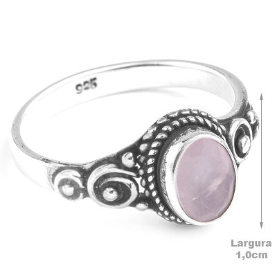 Anel de Prata com Quartzo Rosa - 65644