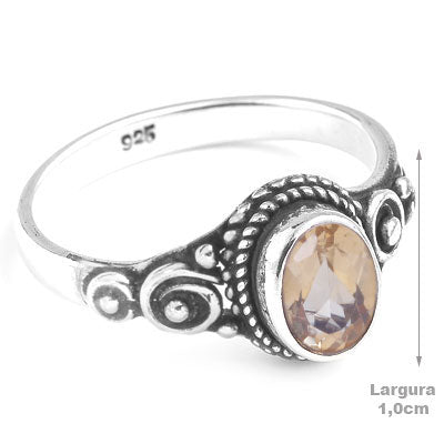 Anel de Prata com Citrino - 65646