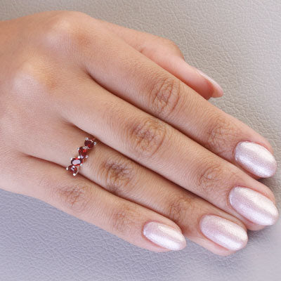 Anel de Prata com Granada - 65658