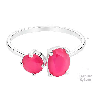 Anel de Prata com Rubi - 65661