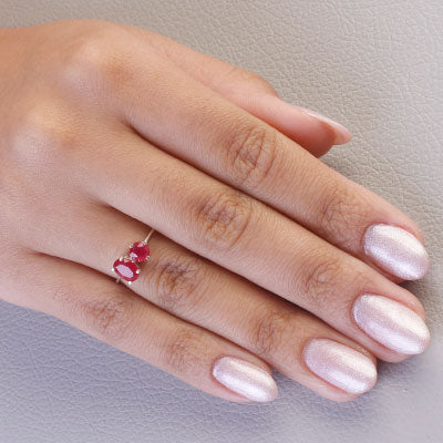 Anel de Prata com Rubi - 65661