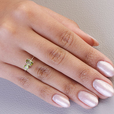 Anel de Prata com Peridoto - 65663